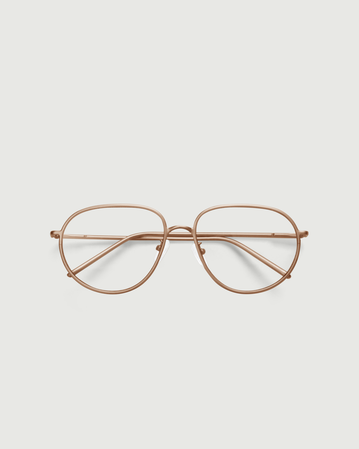 Tan::Monty Eyeglasses pilot Brown metal top