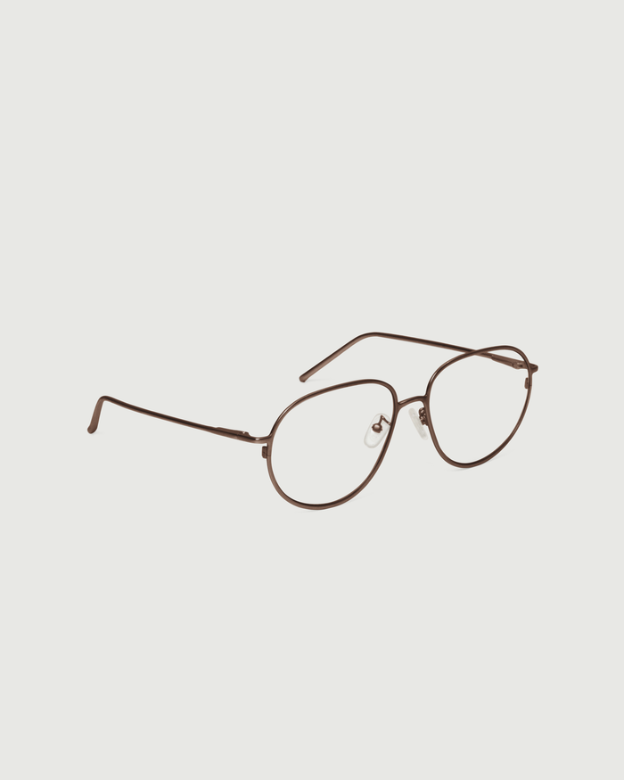 Ridge::Monty Eyeglasses pilot Brown metal front diagonal