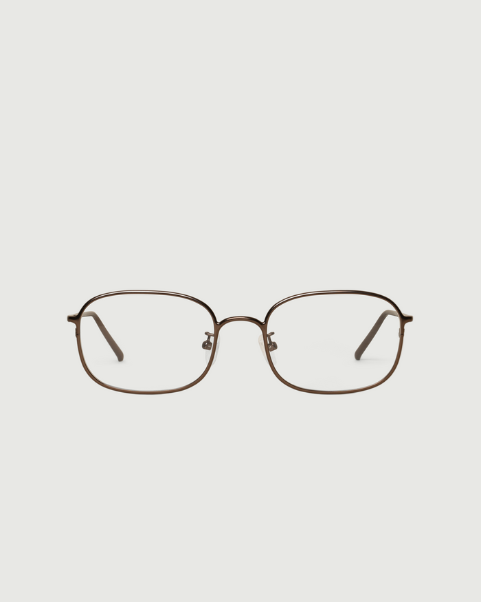 Brass::Nami Eyeglasses square Brown metal front