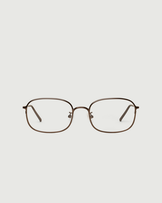 Brass::Nami Eyeglasses square Brown metal front