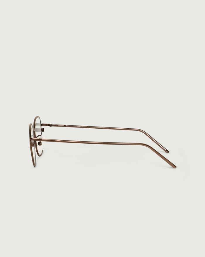 Brass::Nami Eyeglasses square Brown metal side