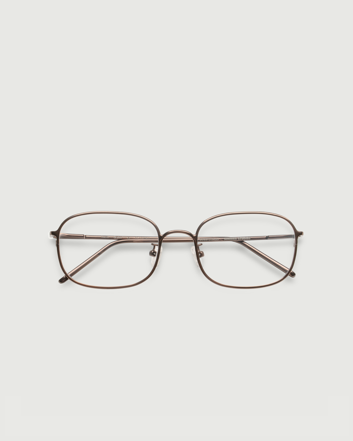 Brass::Nami Eyeglasses square Brown metal top
