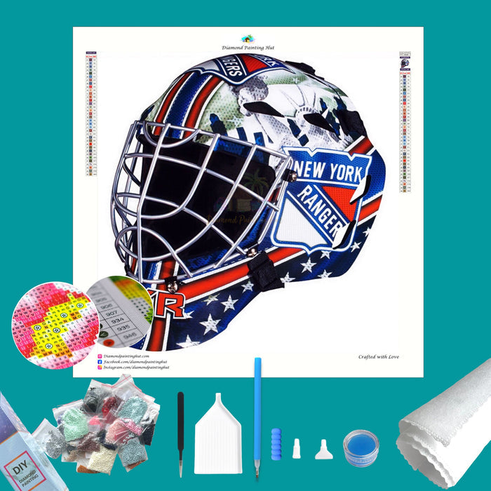 New York Rangers NHL Goalie Mask Diamond Painting-Diamond Painting Hut