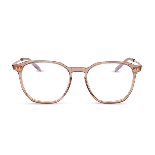 diff eyewear featuring the noel round prescription glasses with a  brown café ole frame front view