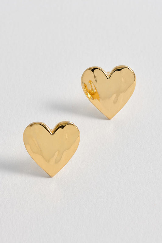 Oversized Molten Heart Stud Earrings