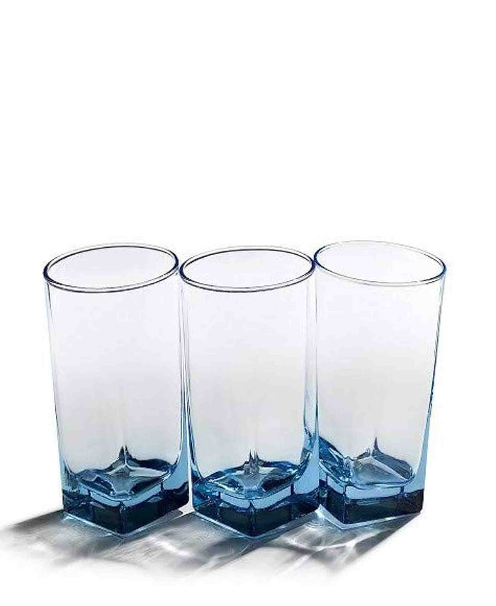Pasabahce 3 Piece Workshop Carre Tumbler Set - Blue