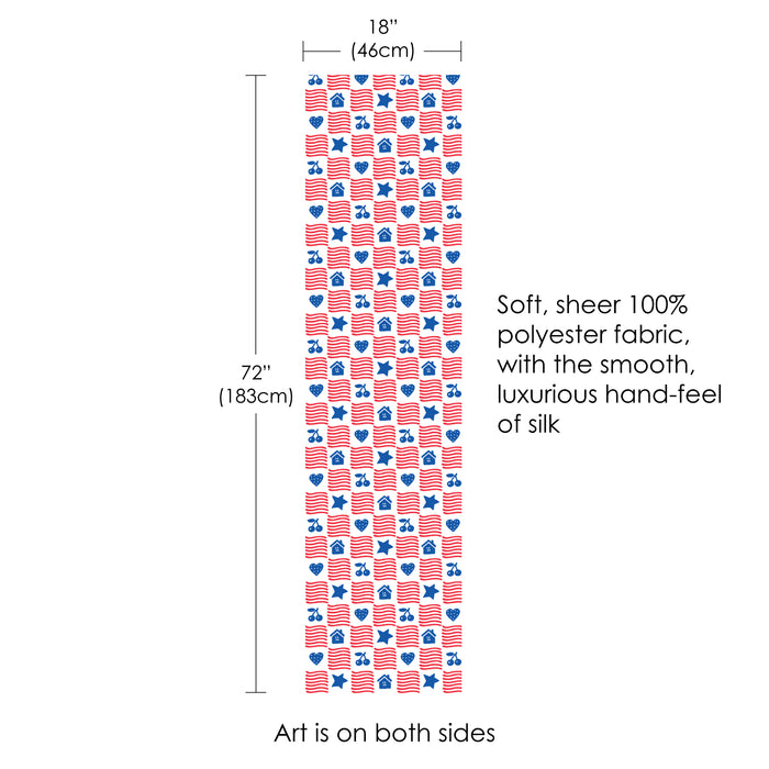 Patriotic Checks Sheer Scarf