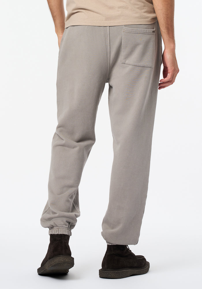 Buffalo Men Sweatpants Beige Knit Fleece Pants Relaxed-Fit Side Pockets