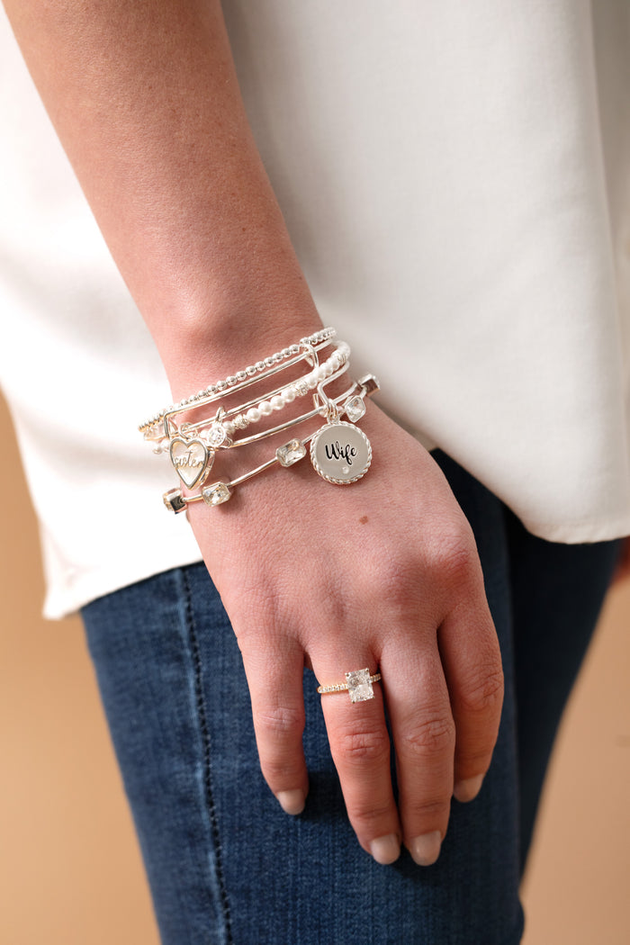 Pearl and Rondelle Beaded Bangle