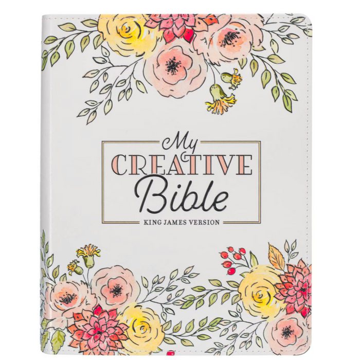 Pearlized White Faux Leather KJV My Creative Bible