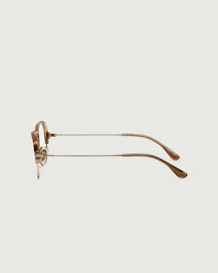 Barley::Penelope Eyeglasses Round Brown castor seed side