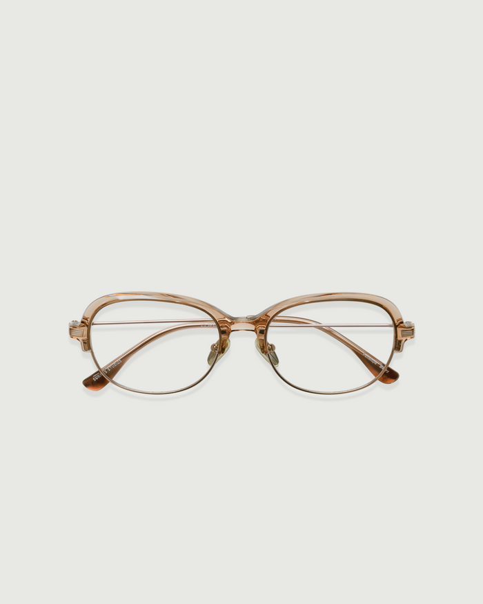 Barley::Penelope Eyeglasses Round Brown castor seed top