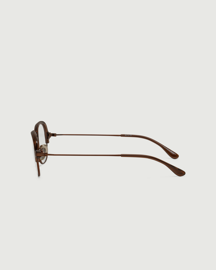 Whiskey ::Penelope Eyeglasses Round Brown castor seed side
