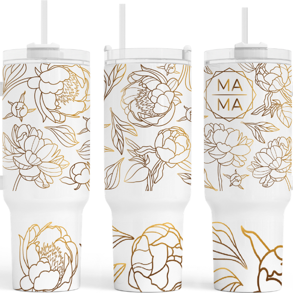 Peone Flower MaMa 40 Oz. Tumber