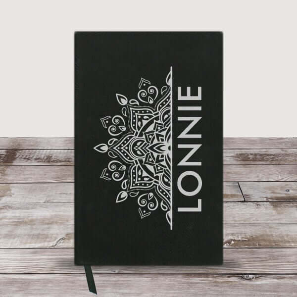 Personalized Half Mandala Leather Journal