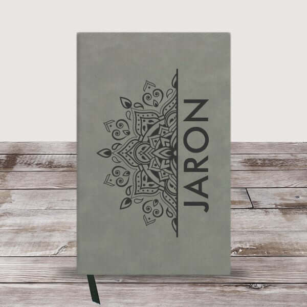 Personalized Half Mandala Leather Journal