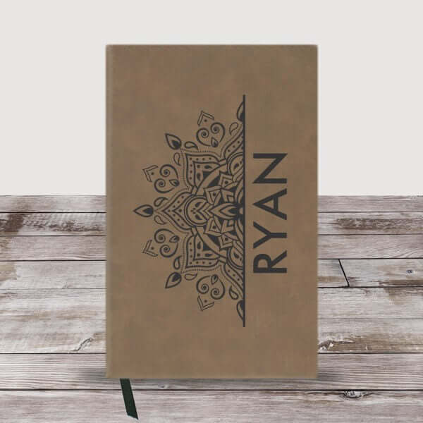 Personalized Half Mandala Leather Journal