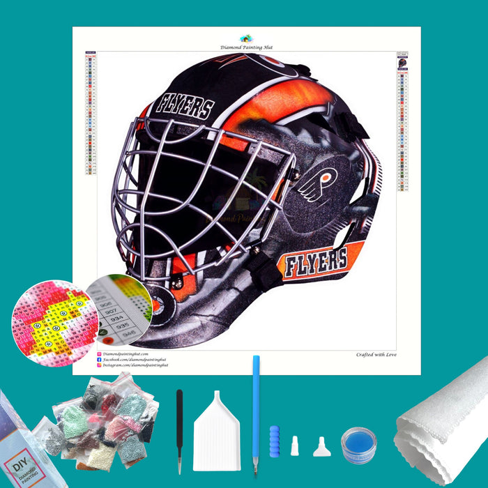 Philadelphia Flyers NHL Goalie Mask Diamond Painting-Diamond Painting Hut