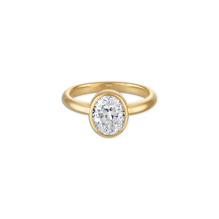 Pinky Promise Ring - vermeil pinky ring with bezel set N/S oval lab gemstone