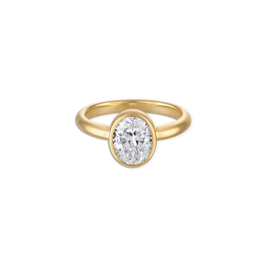 Pinky Promise Ring - vermeil pinky ring with bezel set N/S oval lab gemstone