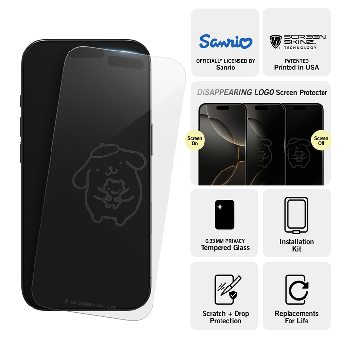 Pompompurin x Screen Skinz Hug iPhone Clear Screen Protector Screen Skinz