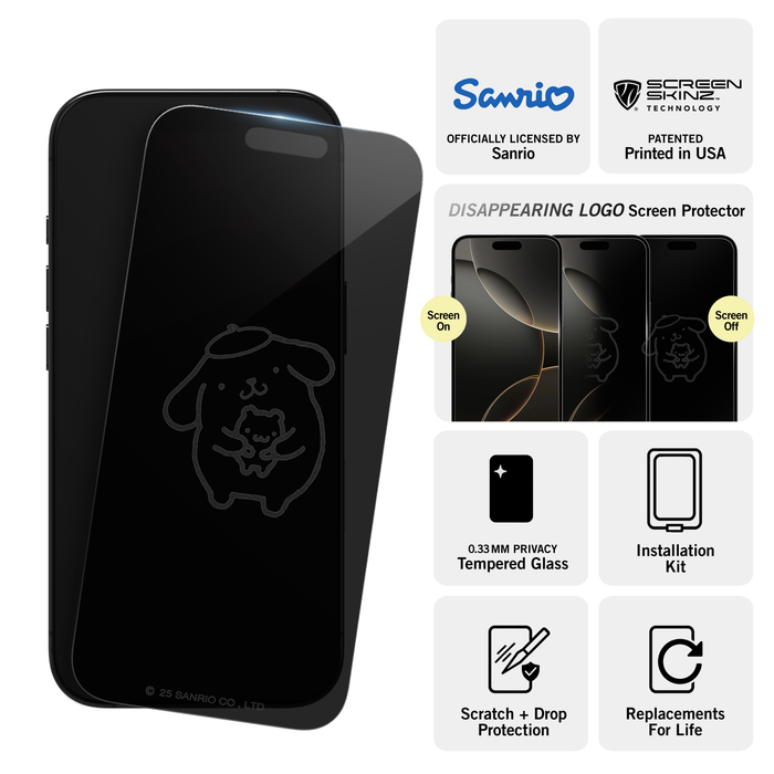 Pompompurin x Screen Skinz Hug iPhone Privacy Screen Protector Screen Skinz