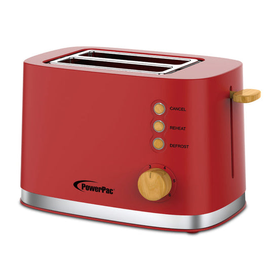 PowerPac 2 Slice Bread Toaster with Auto POP UP (PPT05) Red
