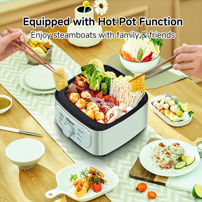 PowerPac 2in1 Multi function 2 Tier Food Steamer & Steamboat, Non-stick Inner Pot, 9.2L (PPS704)