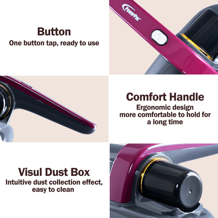 PowerPac Cordless Dust Mite Vacuum Cleaner UV Anti-Dust mite Mattress Bed Sofa Handheld House (PPV1023)