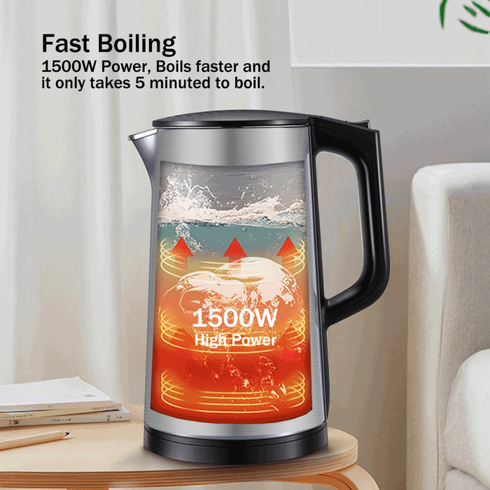 PowerPac Digital Kettle, Electric Kettle, Cordless Kettle Jug 1.7L Stainless Steel (PPJ2032)