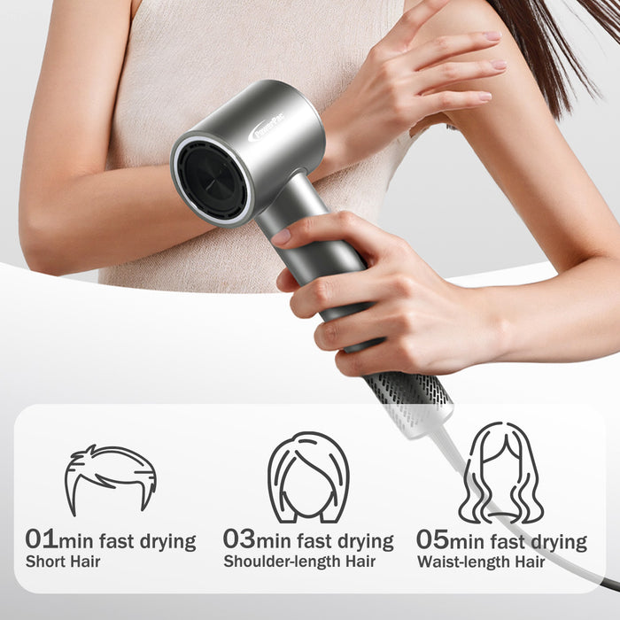PowerPac Hair Dryer with cool air, High Speed Hair Dryer, 1600W (PPH2858) GREY