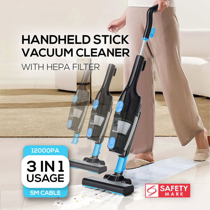 PowerPac Handheld vacuum cleaner, Stick Vacuum Cleaner, Bagless Vacuum Cleaner with HEPA filter 600 Watts (PPV600A)