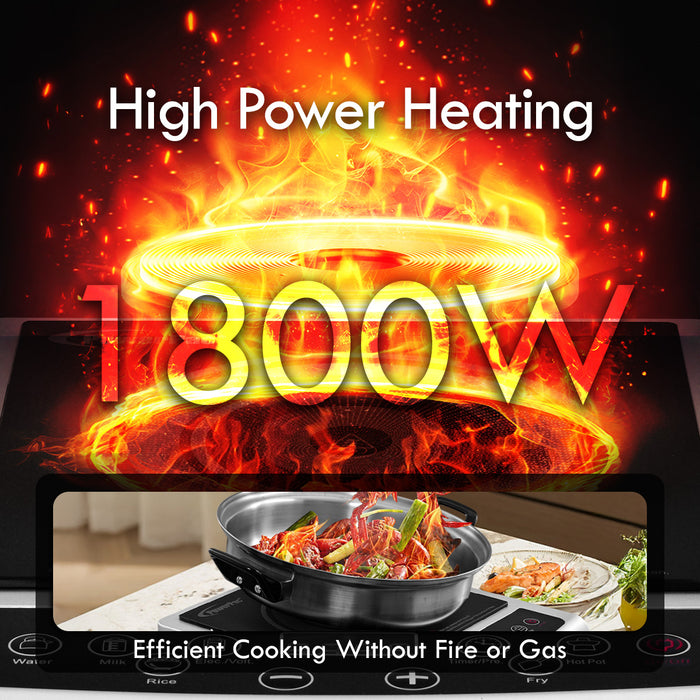 PowerPac Induction Cooker Steamboat with Stainless Steel Pot + Stainless Steel Steamer (PPIC848+ Steamer)