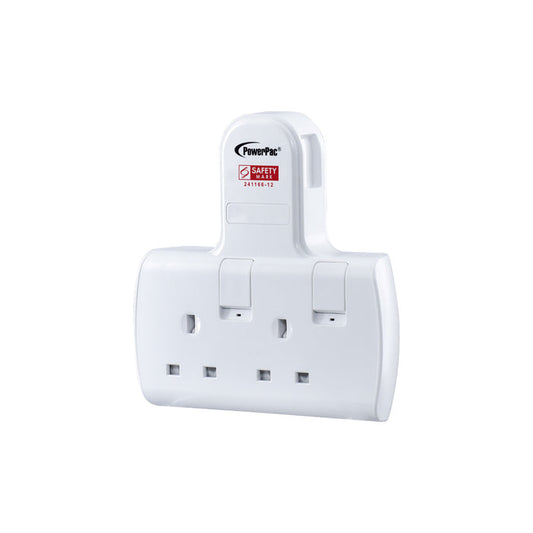 PowerPac Multi Plug Extension Adapter with 2 Way adapter, 2 Way Socket Adaptor (PP272WH)