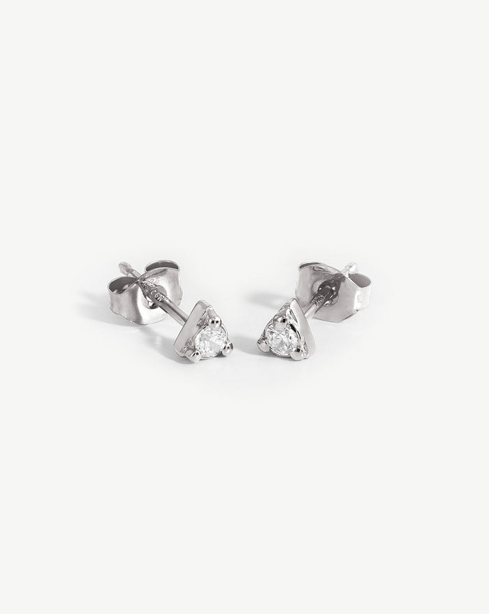 Prism Stud Earrings | Sterling Silver/Cubic Zirconia Earrings Missoma