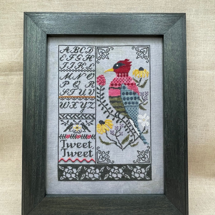 Quaint Rose Needlearts, Roxy Floss Co, and Evertote: Tweet Tweet Basic Kit - Booklet Chart and/or Roxy Floss
