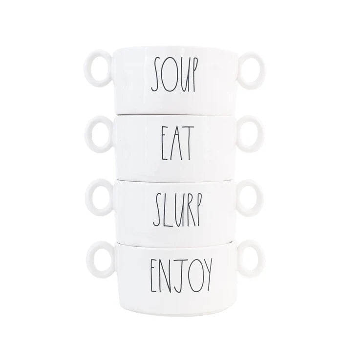 Rae Dunn Artisan Soup Bowls, Set of 4