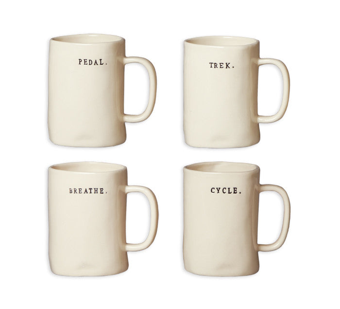 Rae Dunn Bike Mugs - Set of 4