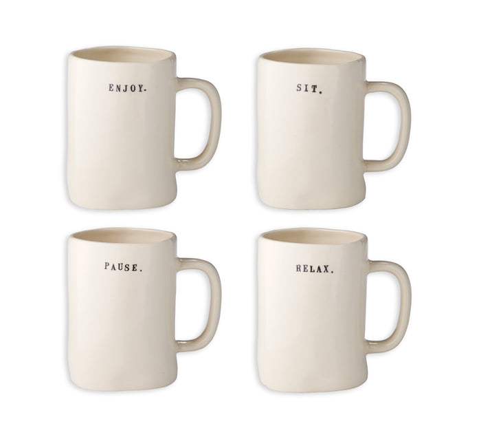 Rae Dunn Chair Mugs, Set of 4