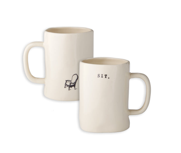Rae Dunn Chair Mugs, Set of 4