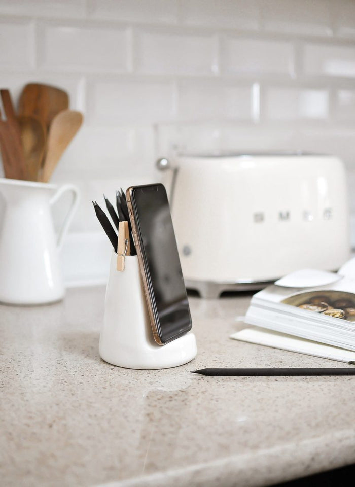 Rae Dunn Clay - Stem Print Utensil + Phone Stand