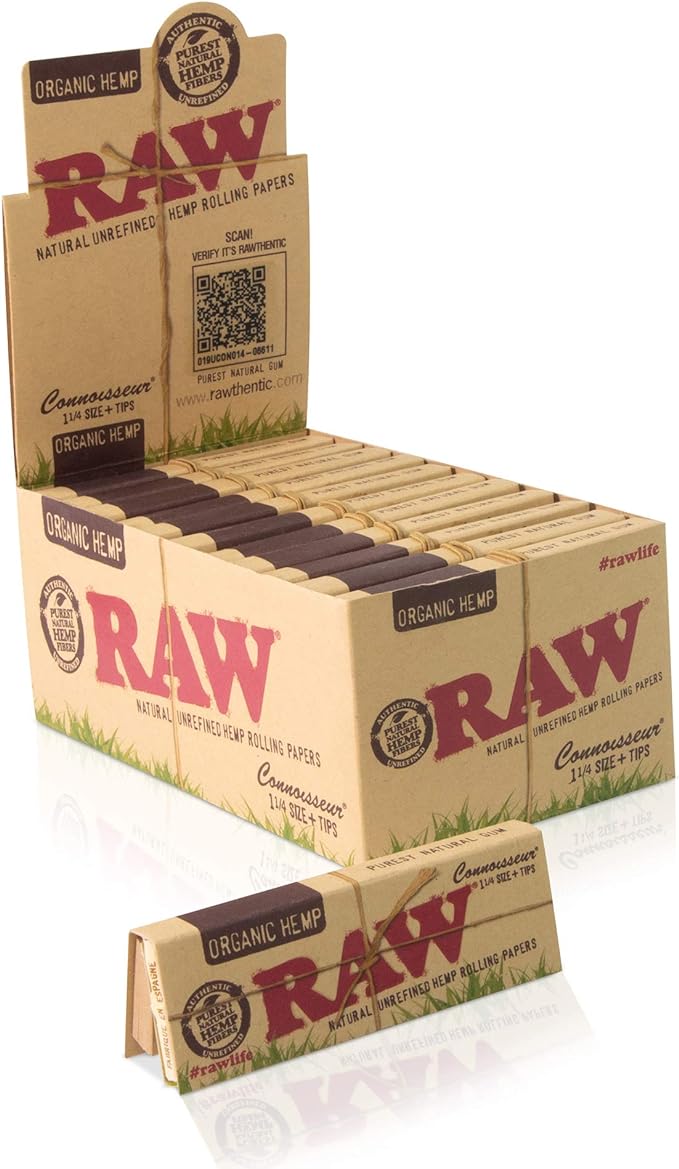 RAW Connoisseur Organic Hemp Rolling Papers 32ct 24pk