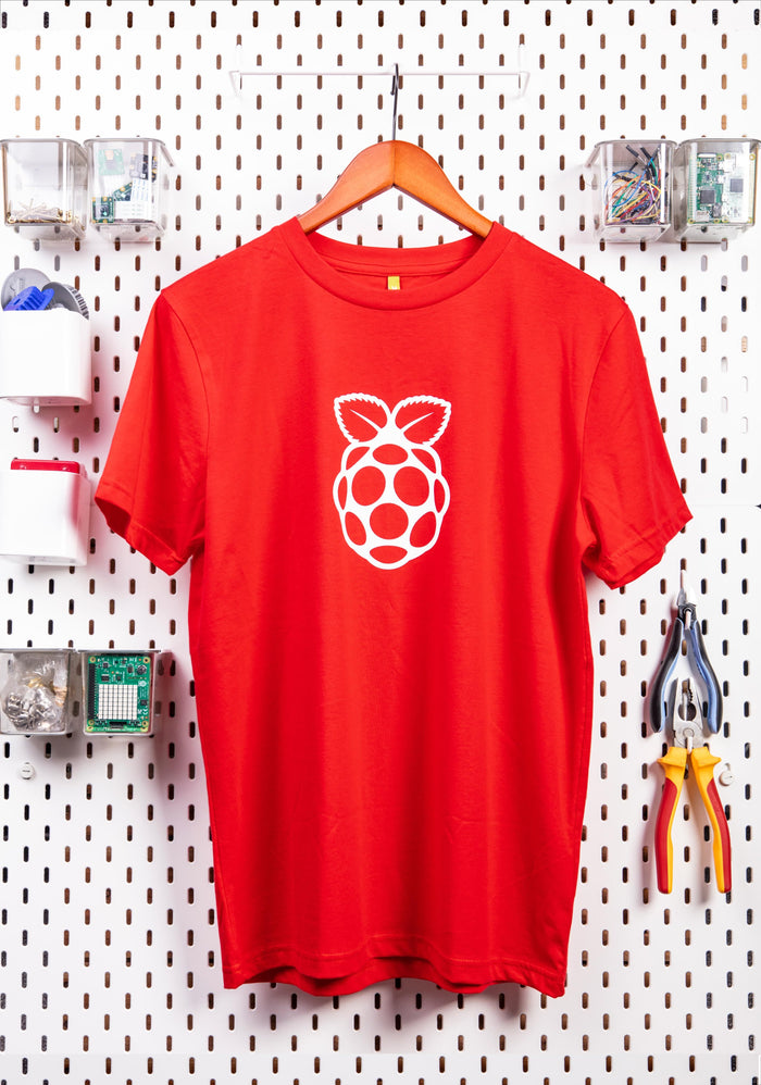 Red Raspberry Pi Logo T-shirt (Adult Size) by Raspberry Pi - The Pi Hut