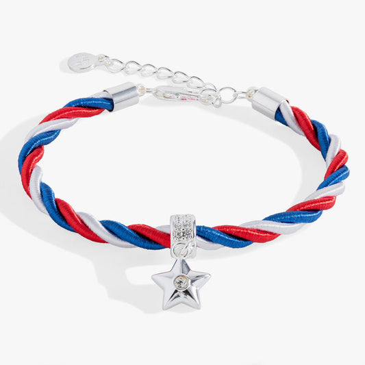 Red, White and Blue Star Cord Bracelet