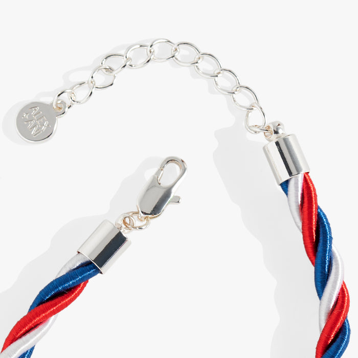 Red, White and Blue Star Cord Bracelet