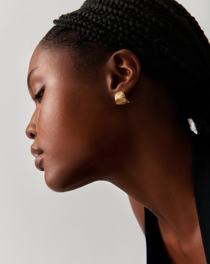 Ripple Stud Earrings | 18ct Gold Plated Earrings Missoma