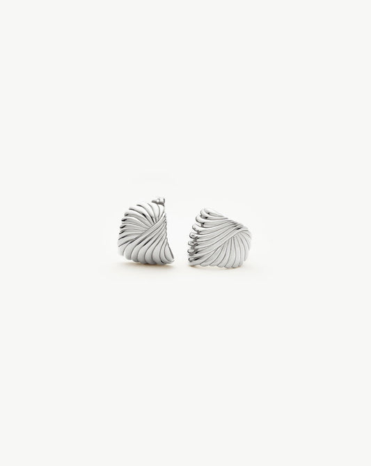 Ripple Stud Earrings | Silver Plated Earrings Missoma
