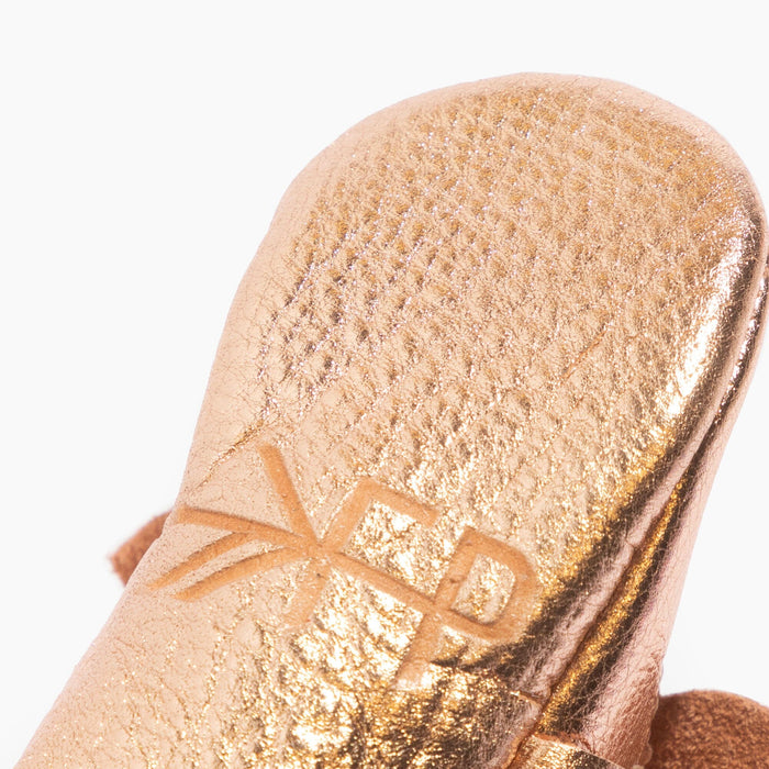 Rose Gold Knotted Bow Baby Shoe Knotted Bow Mocc Soft Sole