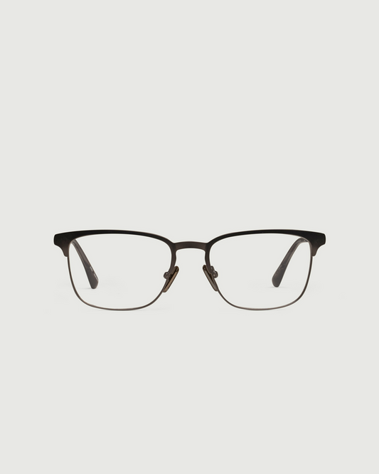 Gunmetal::Ross Eyeglasses Square Gray metal front