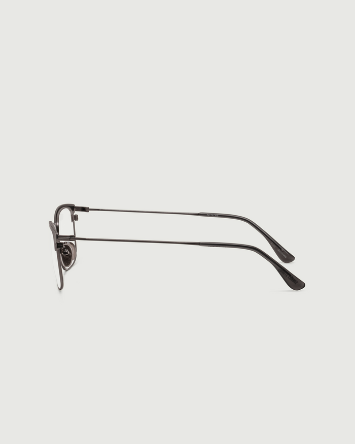 Gunmetal::Ross Eyeglasses Square Gray metal side